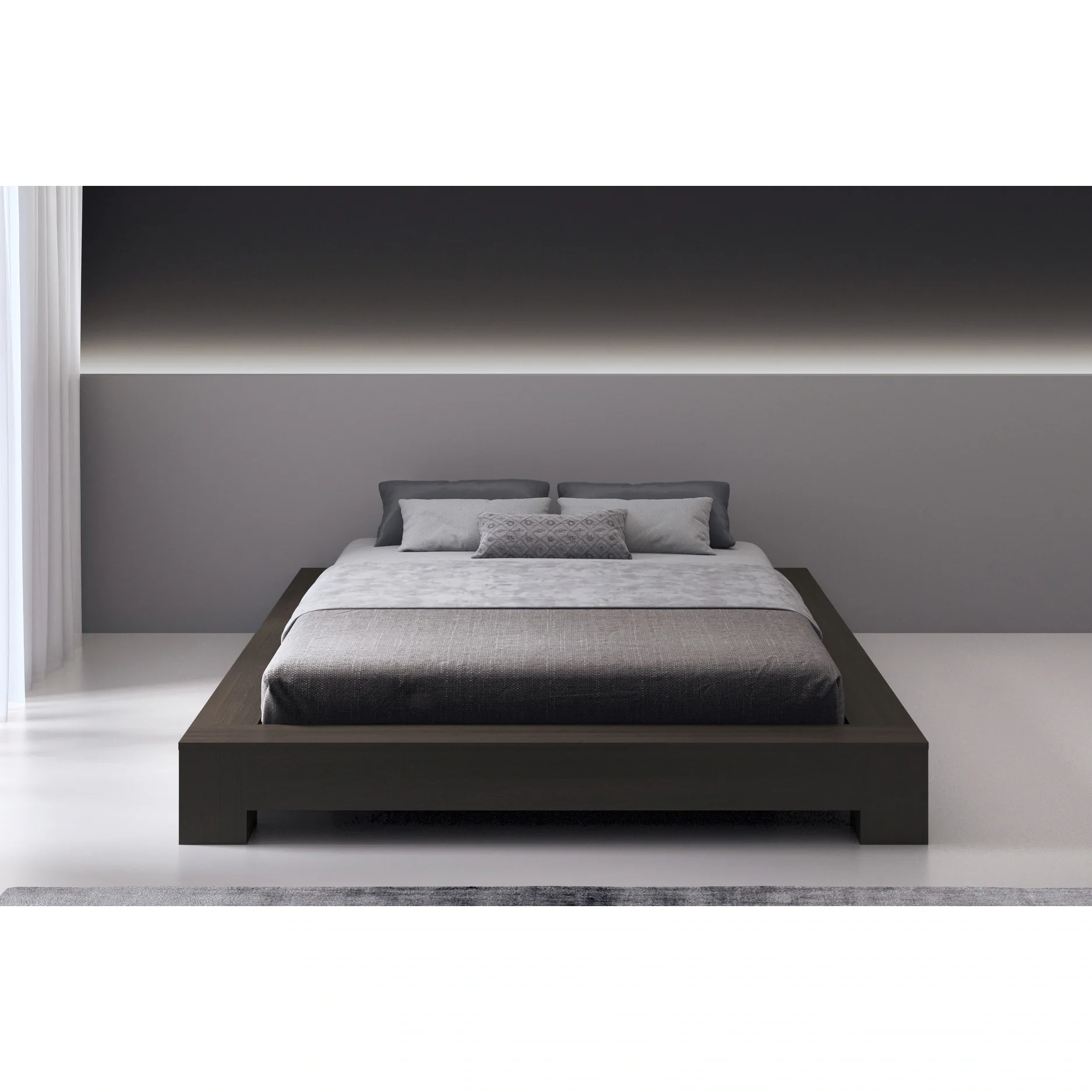 Marbella Minimalist Wood Platform Bed