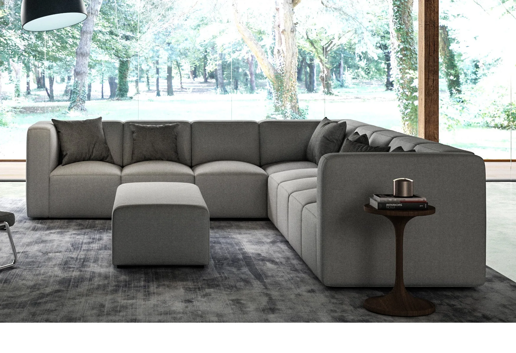 Bruce Modern Gray Fabric Modular Sectional Sofa