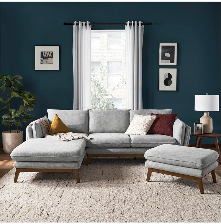 Gray Fabric Sectional Sofa