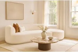 Shiva Cream Boucle Curved Sofa