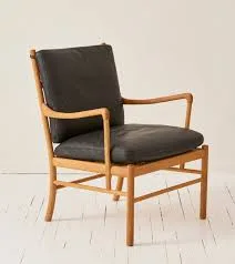Ole Wanscher Colonial Oak and Leather Armchair