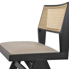 Belmont Black Wood Dining Chair with Cane Back