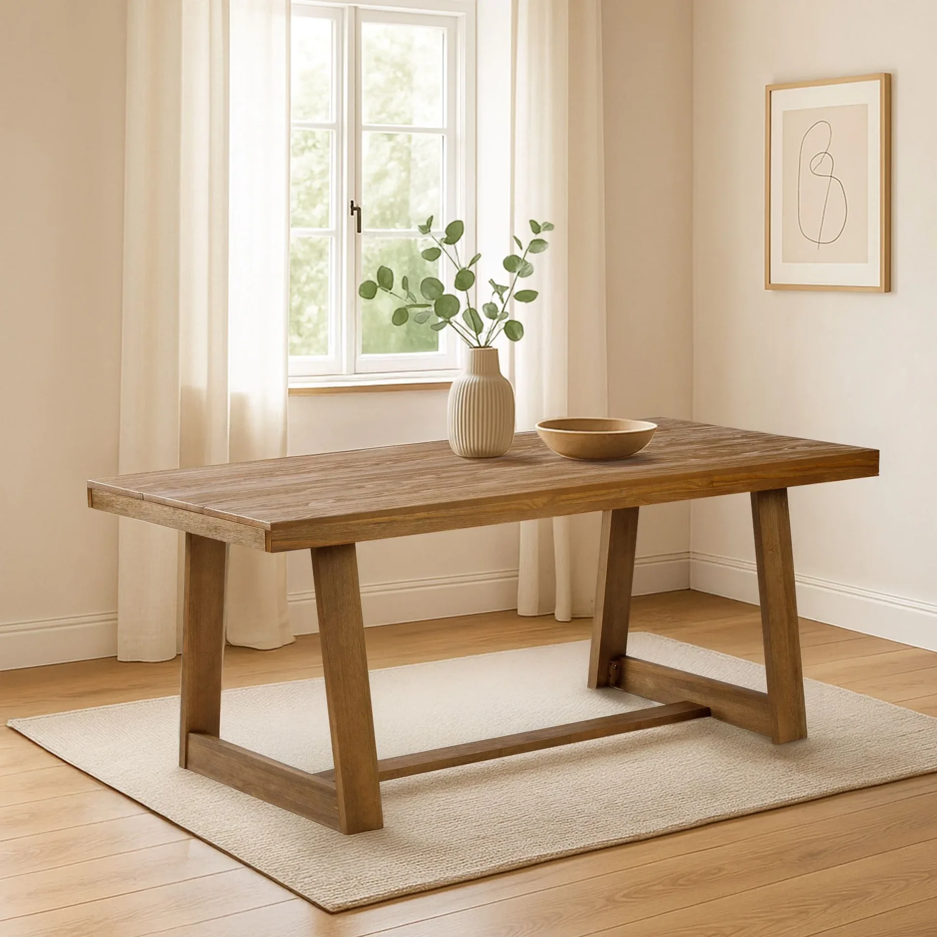 Plank+Beam Farmhouse Rustic Rectangular Wood Dining Table