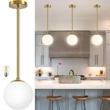 Brushed Brass Globe Pendant Light
