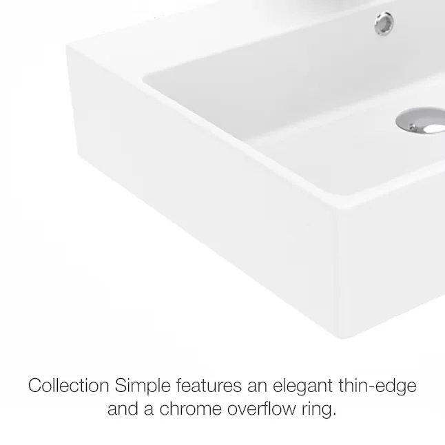 Simple Modern Rectangular Ceramic Vessel Sink
