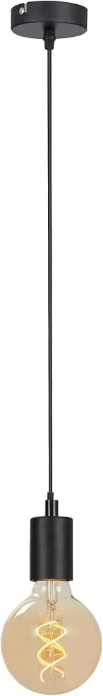 Briloner Leuchten Matte Black Steel Pendant Light