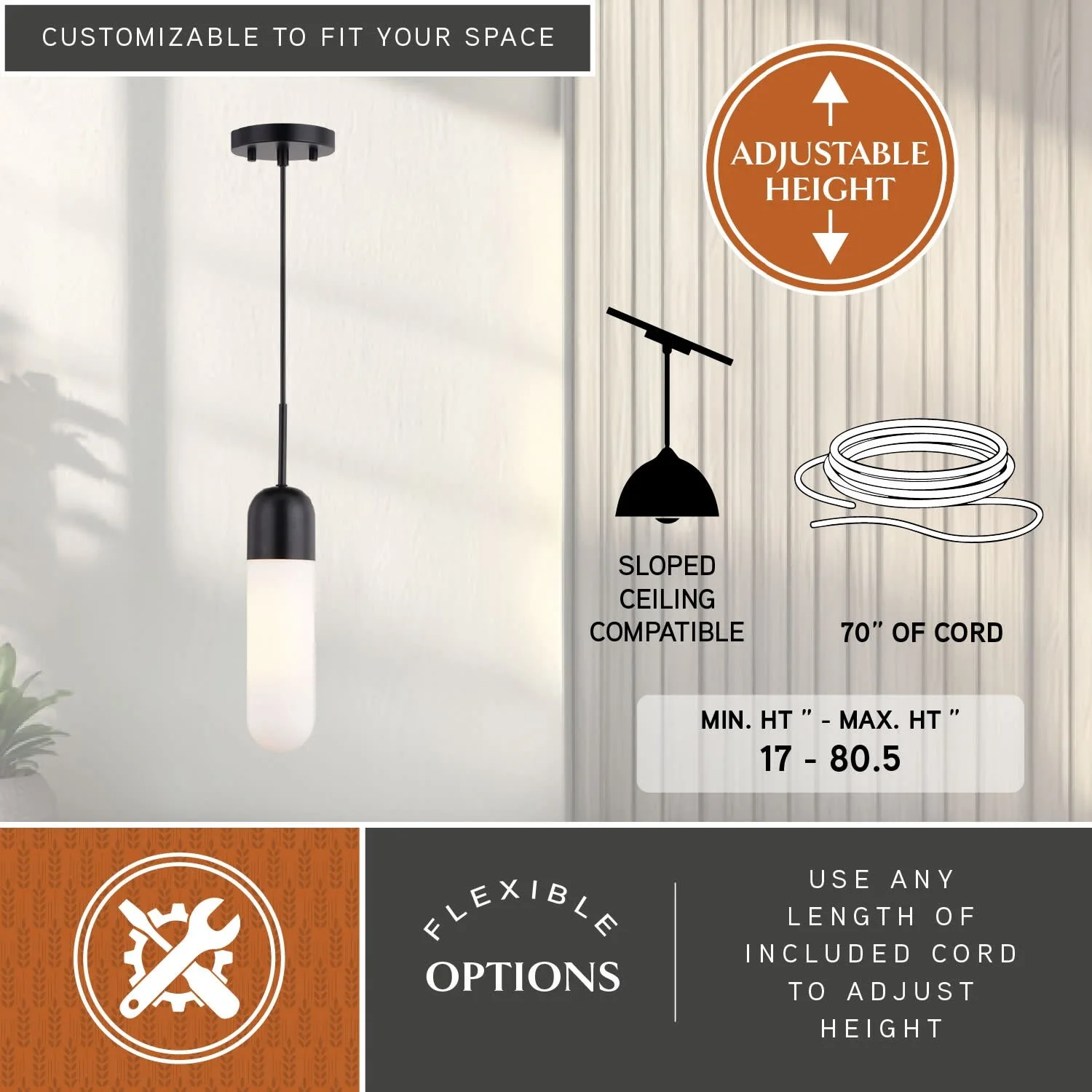 Modern Cylindrical Pendant Light