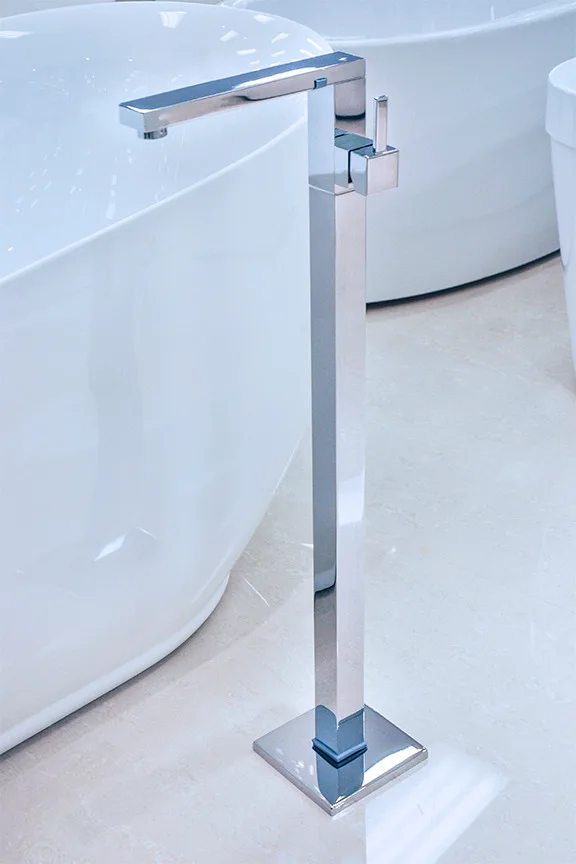 Arezzo Square Freestanding Faucet in Polished Chrome