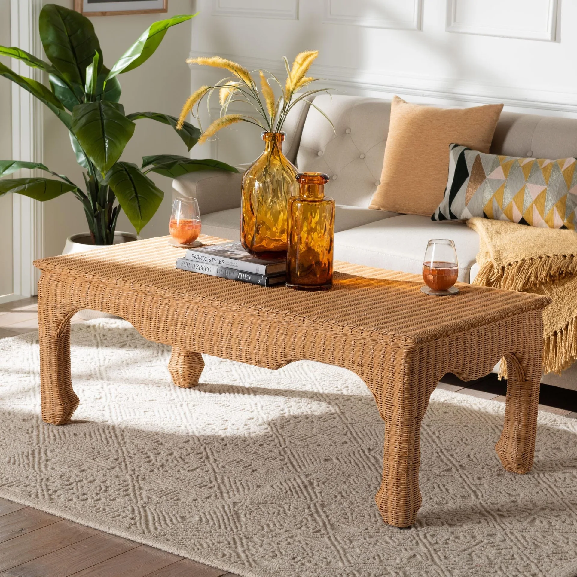 Abena Ming Style Wicker Coffee Table