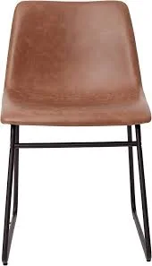 Mid-Century Brown Leather Dining Chair