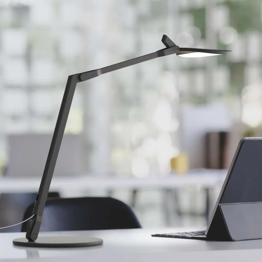 Modern Matte Gray Metal Desk Lamp