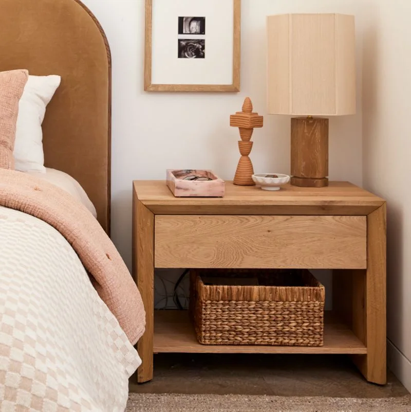 Baja Natural Oak Wood Nightstand