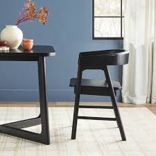 Matte Black Solid Wood Dining Chair