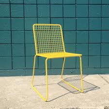 WAF Yellow Metal Wire Accent Chair