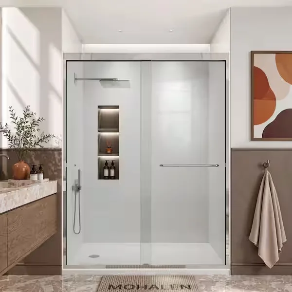 MOHALEN Chrome and Glass Shower Enclosure