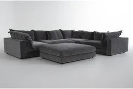 Modern Gray Fabric Sectional Sofa