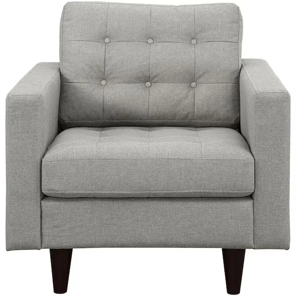 Modway Empress Upholstered Armchair Gray Fabric Armchair