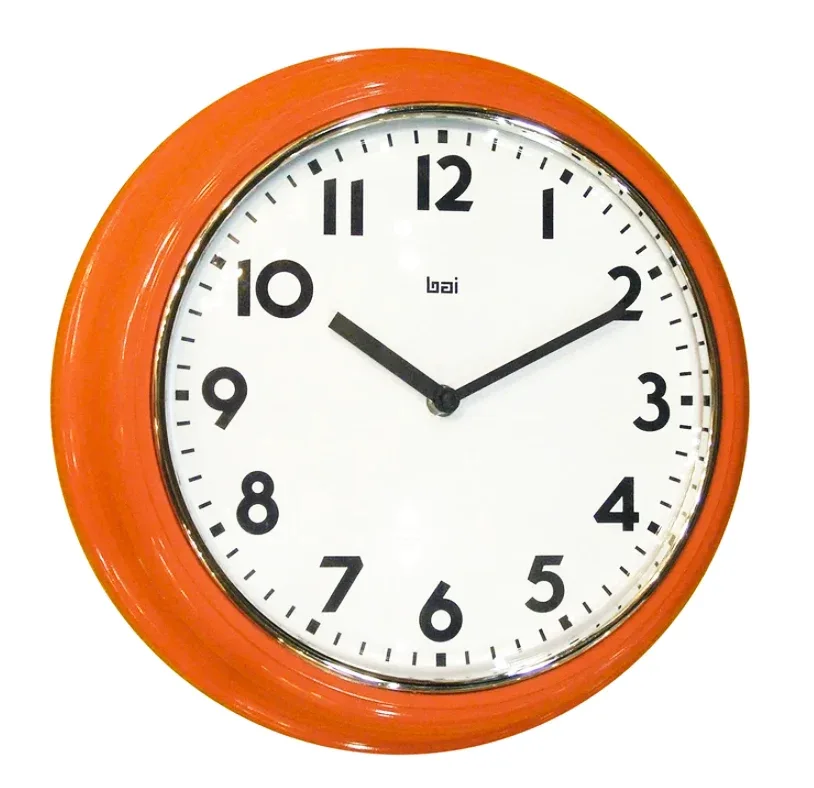 Bai Retro Orange Round Wall Clock