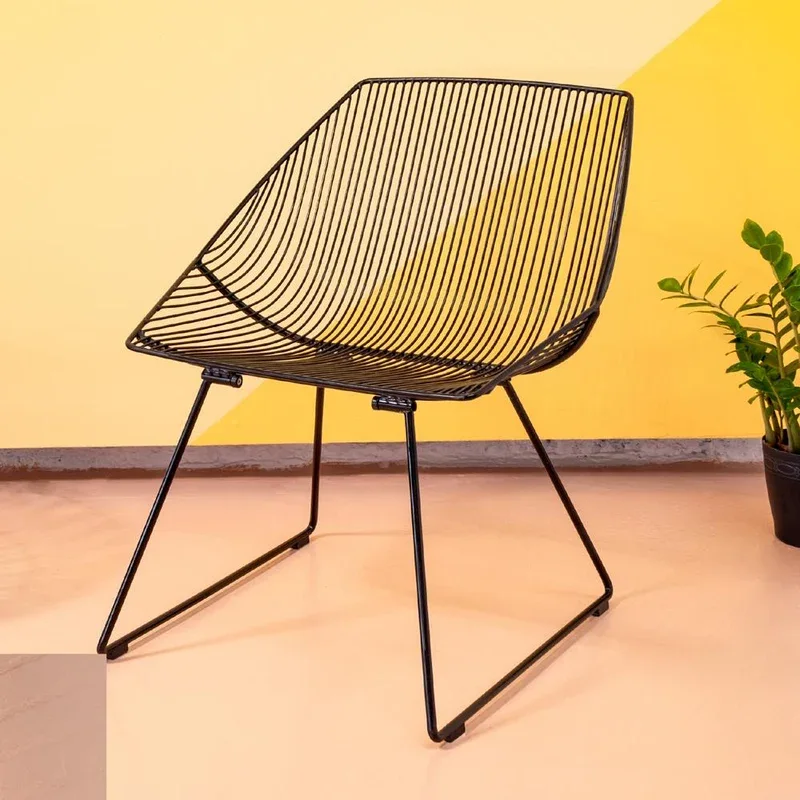 Bunny Lounge Chair Black Metal Patio Chair