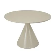 Round Beige Metal Dining Table