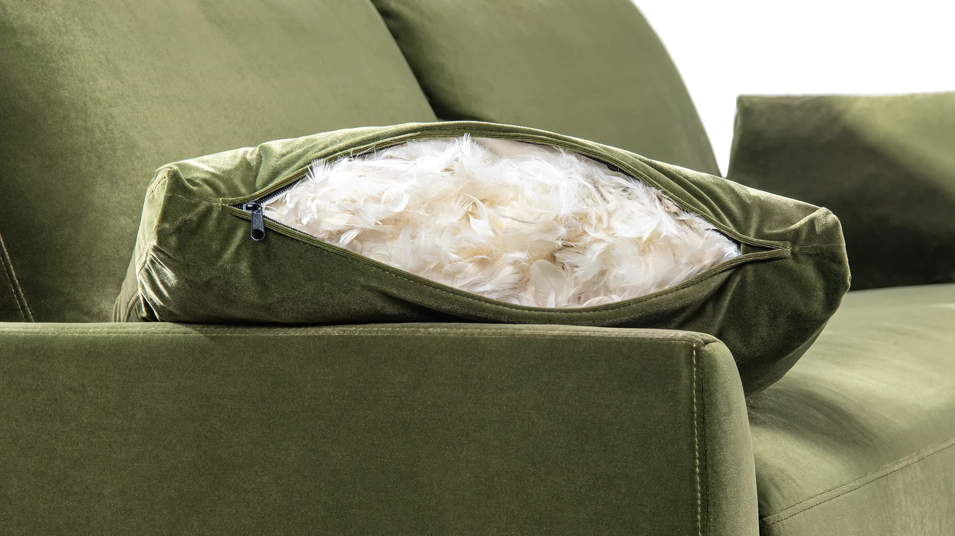 Pasadena Green Velvet Sofa