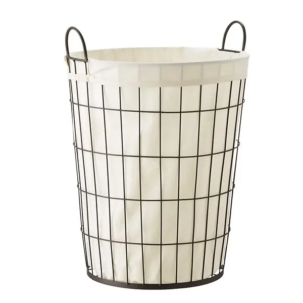 Cylindrical Wire Laundry Hamper