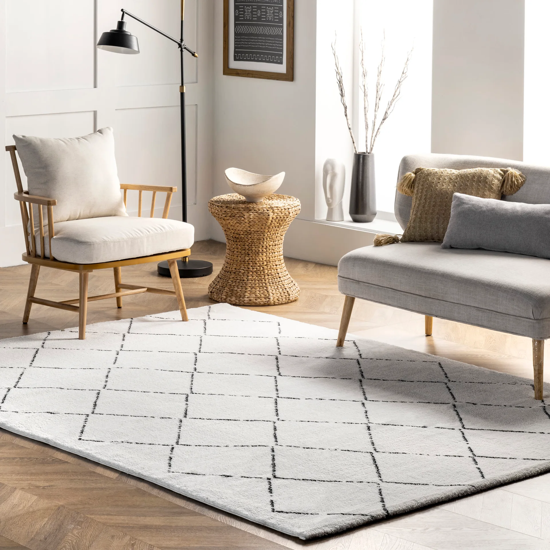 Modern Moroccan Shag Area Rug