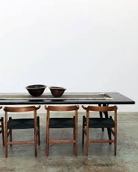 Rectangular Black Wood Dining Table