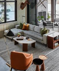 Modern Gray Fabric Sectional Sofa