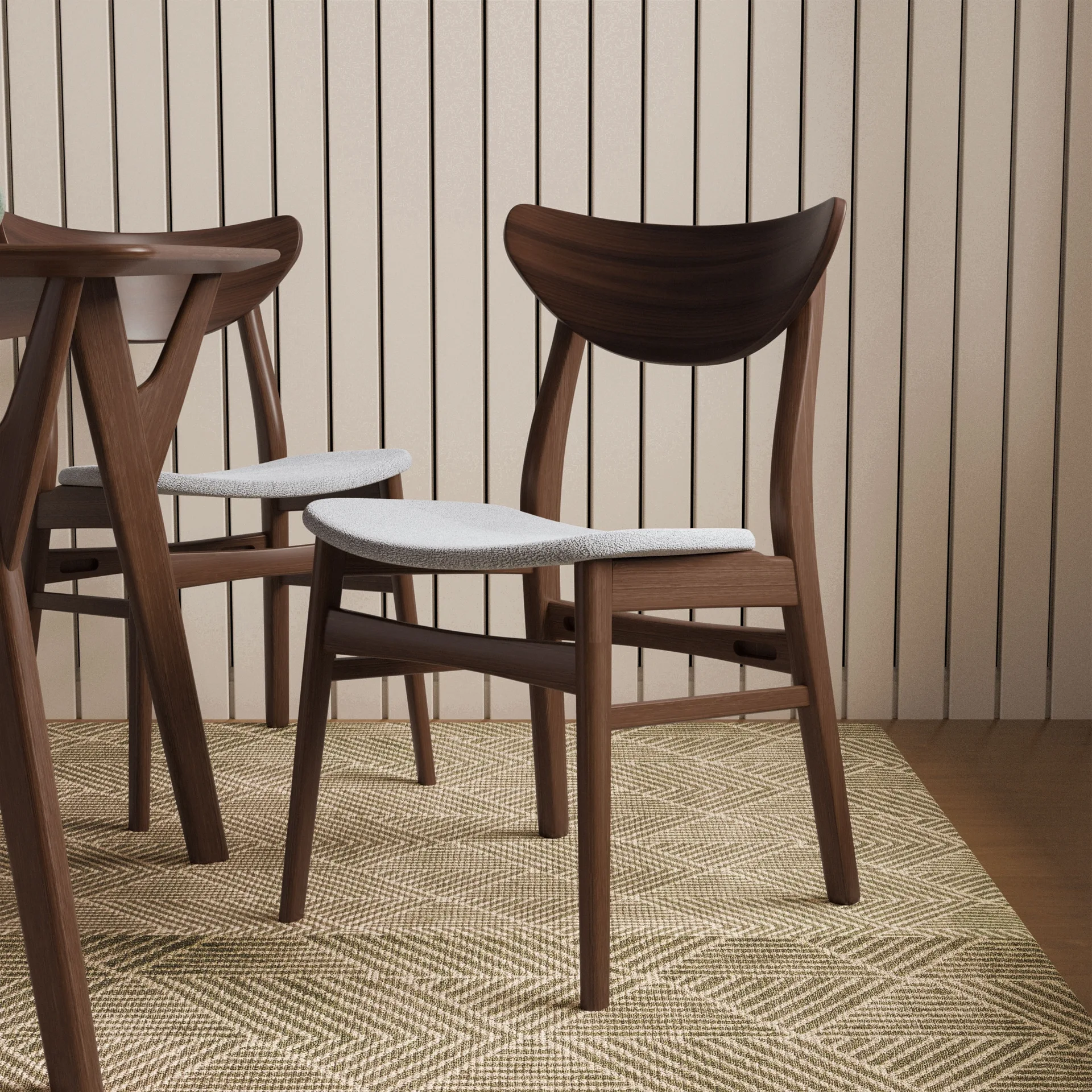 Mid-Century Modern Wood Dining Chair