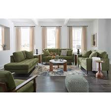 Bixler Olive Tufted Green Fabric Sofa