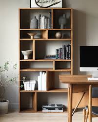 Array Natural Wood Asymmetrical Bookshelf