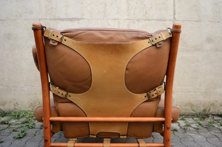 Arne Norell Inca Leather Sling Armchair
