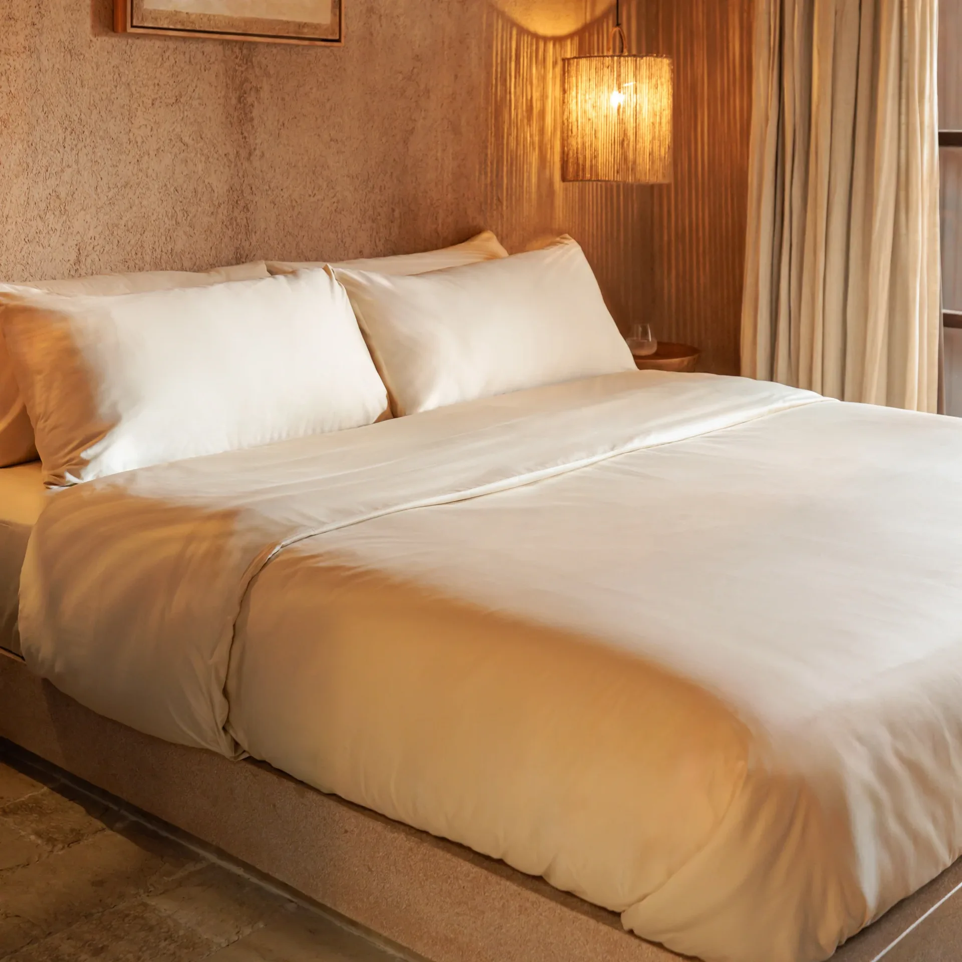 Solid White Cotton Bedding Set