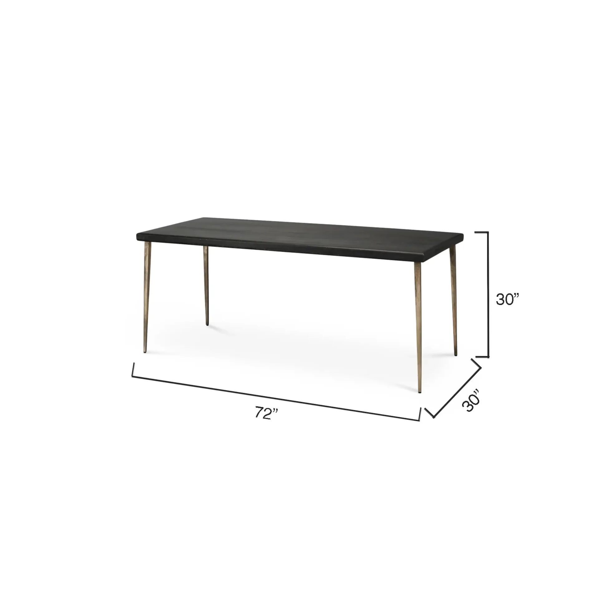 Malin Rectangular Black Wood Writing Desk