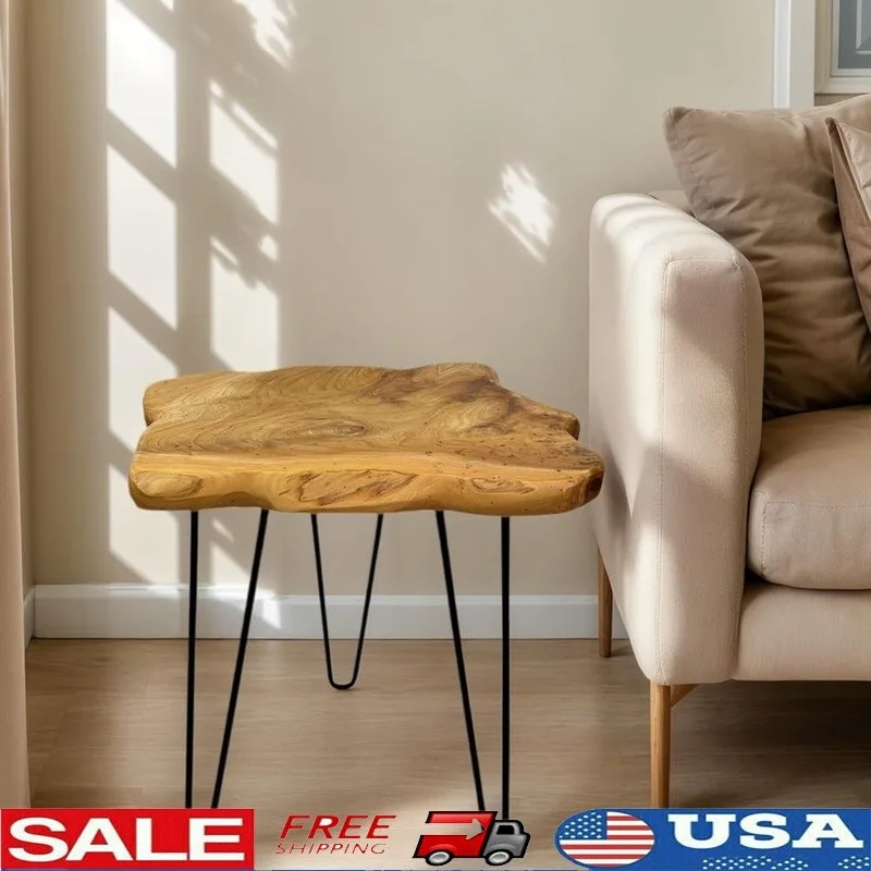 Natural Wood Live Edge Side Table
