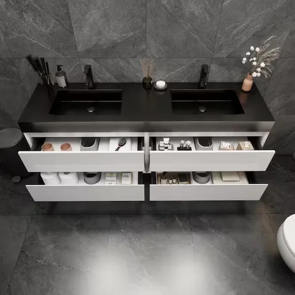 MIA Modern Double Bathroom Vanity in White