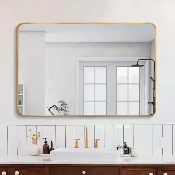 Gold Rectangular Wall Mirror