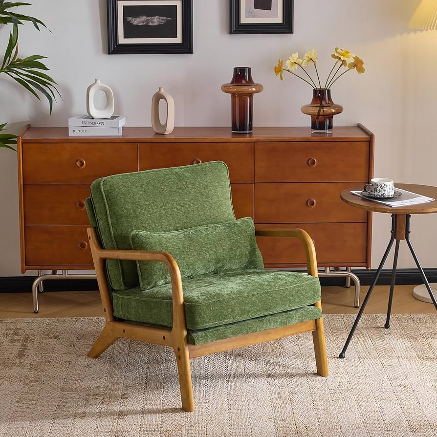 Mid-Century Modern Green Armchair