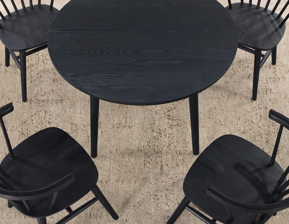 Willow Black Round Dining Table