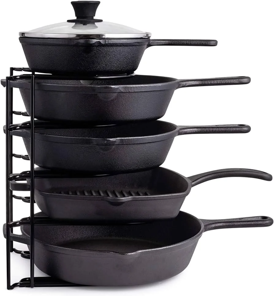 Cuisinel Matte Black Steel Pan Organizer Rack