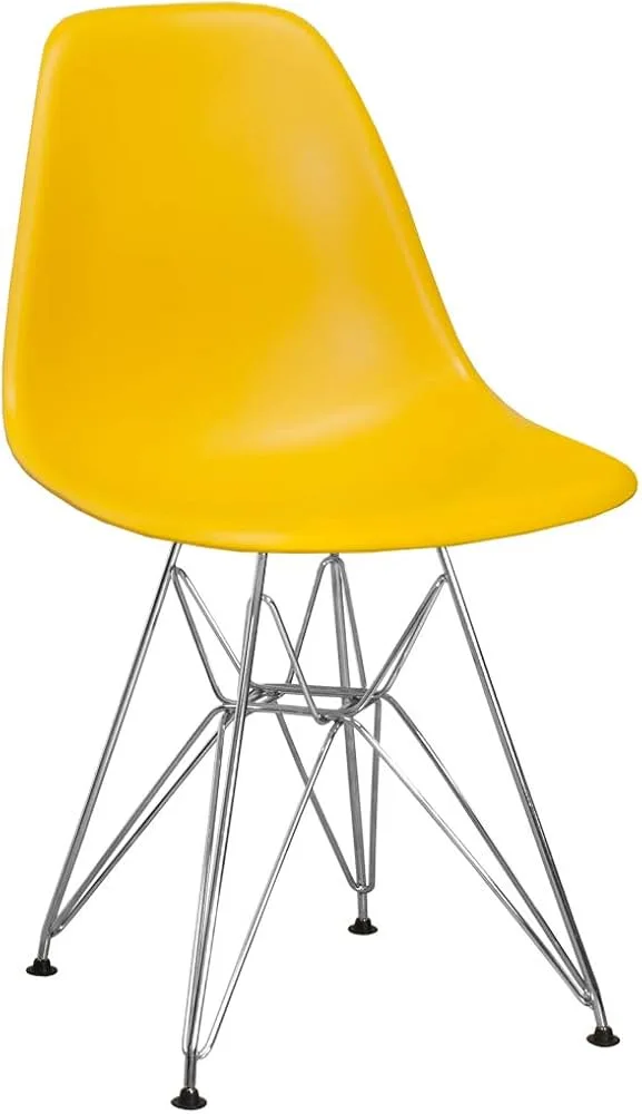 Yellow Molded Shell Dining Chair