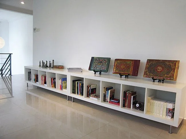 White Low Bookcase