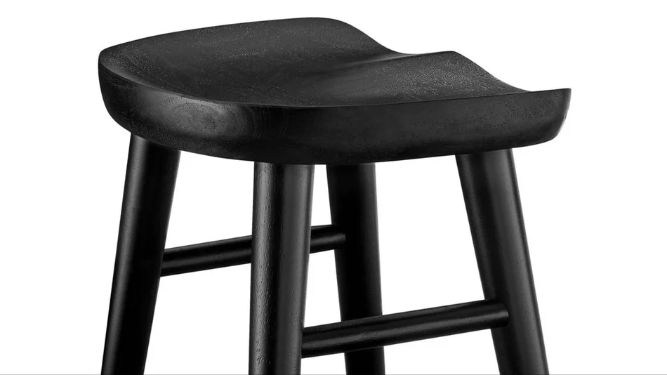 Luca Black Wooden Stool