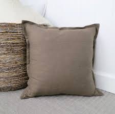Solid Brown Linen Throw Pillow