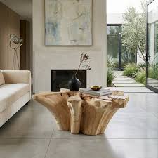Jeimis Natural Teak Live Edge Coffee Table