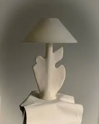 Sculptural Cream Table Lamp