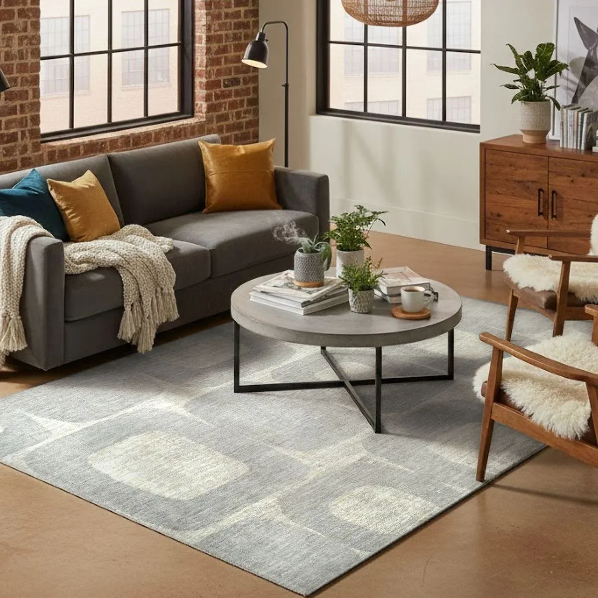 Wold Soft Geometric Modern Plush Washable Area Rug (Coda Collection)