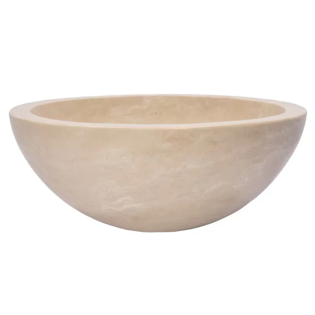 Beige Stone Round Vessel Sink