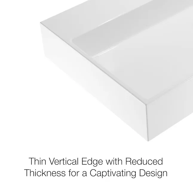 White Rectangular Ceramic Vessel Sink